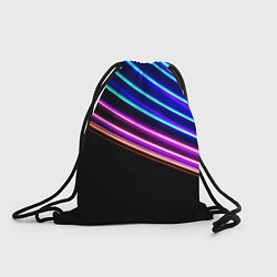 Рюкзак-мешок Неоновые полосы на черном, цвет: 3D-принт