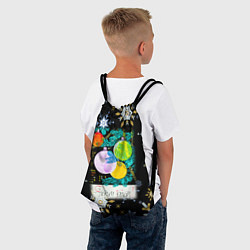 Рюкзак-мешок Новый год ёлочные шары, цвет: 3D-принт — фото 2