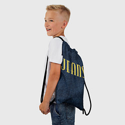 Рюкзак-мешок Джинс ткань с надписью jeans, цвет: 3D-принт — фото 2