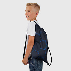 Рюкзак-мешок Неоновая броня голубая, цвет: 3D-принт — фото 2