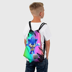 Рюкзак-мешок Sonic neon, цвет: 3D-принт — фото 2