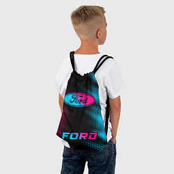 Рюкзак-мешок Ford - neon gradient: символ, надпись, цвет: 3D-принт — фото 2