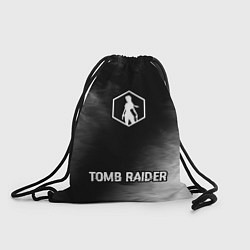 Рюкзак-мешок Tomb Raider glitch на темном фоне: символ, надпись, цвет: 3D-принт