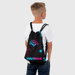 Рюкзак-мешок Warframe - neon gradient: символ, надпись, цвет: 3D-принт — фото 2
