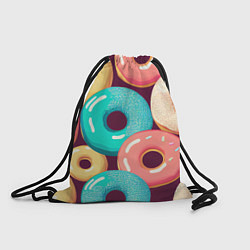 Рюкзак-мешок Пончики и только пончики, цвет: 3D-принт