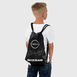 Рюкзак-мешок Nissan speed шины на темном: символ, надпись, цвет: 3D-принт — фото 2