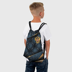 Рюкзак-мешок Золотой герб России на объемном фоне, цвет: 3D-принт — фото 2