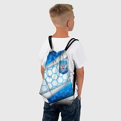 Рюкзак-мешок Синий герб России на объемном фоне, цвет: 3D-принт — фото 2