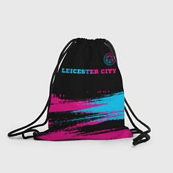 Рюкзак-мешок Leicester City - neon gradient: символ сверху, цвет: 3D-принт