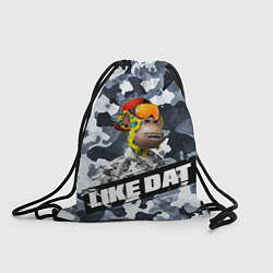 Рюкзак-мешок Камуфляж обезьяна в горнолыжных очках like dat, цвет: 3D-принт