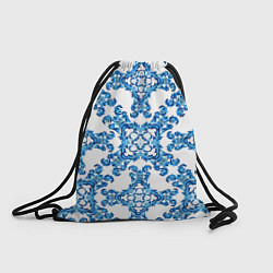 Рюкзак-мешок Гжель рисунок цветы, цвет: 3D-принт