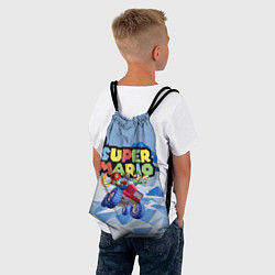 Рюкзак-мешок Марио и Луиджи гонщики - Super Mario, цвет: 3D-принт — фото 2