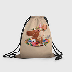 Рюкзак-мешок Оленёнок и заяц, цвет: 3D-принт