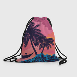 Рюкзак-мешок Человек отдыхает в гамаке под пальмами, цвет: 3D-принт