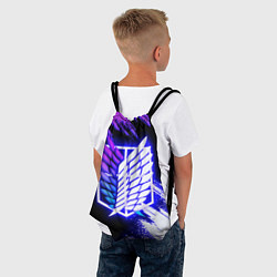 Рюкзак-мешок Attack on Titan - logo neon, цвет: 3D-принт — фото 2