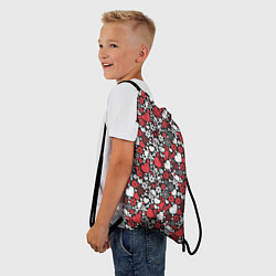Рюкзак-мешок Череп, сердца и цветы, цвет: 3D-принт — фото 2