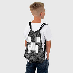 Рюкзак-мешок Головы криперов - Майнкрафт - ЧБ, цвет: 3D-принт — фото 2