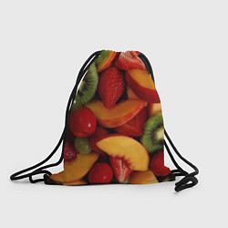 Рюкзак-мешок Фруктово ягодный фон, цвет: 3D-принт