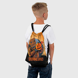 Рюкзак-мешок Хэллоуин убийца с тыквой, цвет: 3D-принт — фото 2