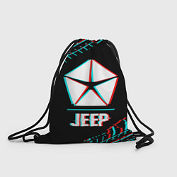 Рюкзак-мешок Значок Jeep в стиле glitch на темном фоне, цвет: 3D-принт