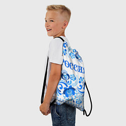 Рюкзак-мешок РОССИЯ голубой узор, цвет: 3D-принт — фото 2