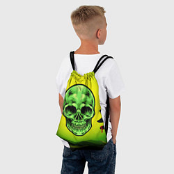 Рюкзак-мешок Зеленый череп, цвет: 3D-принт — фото 2