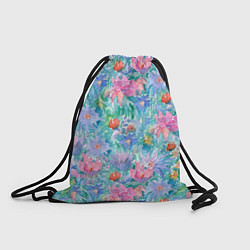 Рюкзак-мешок Цветущий луг абстракция акварель, цвет: 3D-принт
