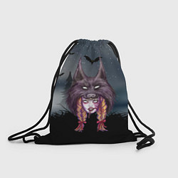 Рюкзак-мешок Девушка в скальпеле волка, цвет: 3D-принт
