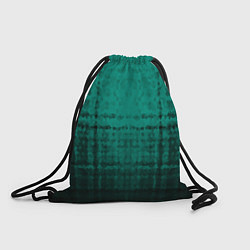 Рюкзак-мешок Мозаичный узор в черно -зеленых тонах, цвет: 3D-принт
