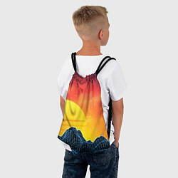 Рюкзак-мешок Тропический остров на закате ретро иллюстрация, цвет: 3D-принт — фото 2