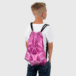 Рюкзак-мешок Яркий малиново-розовый геометрический узор, цвет: 3D-принт — фото 2