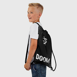 Рюкзак-мешок Doom glitch на темном фоне: символ, надпись, цвет: 3D-принт — фото 2