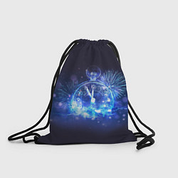Рюкзак-мешок Часы в Новый год на фоне салюта, цвет: 3D-принт