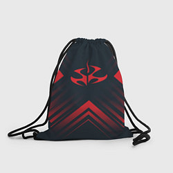 Рюкзак-мешок Красный символ Hitman на темном фоне со стрелками, цвет: 3D-принт