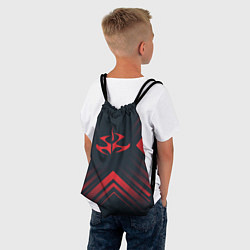 Рюкзак-мешок Красный символ Hitman на темном фоне со стрелками, цвет: 3D-принт — фото 2