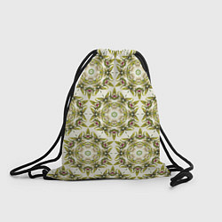 Рюкзак-мешок Цветы абстрактные зелёные, цвет: 3D-принт