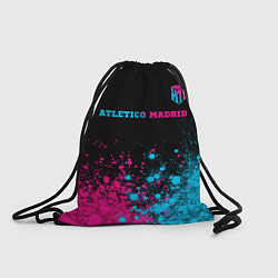 Рюкзак-мешок Atletico Madrid - neon gradient: символ сверху, цвет: 3D-принт