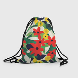 Рюкзак-мешок Цветочный яркий паттерн, цвет: 3D-принт
