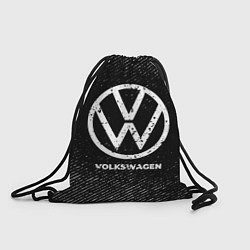 Рюкзак-мешок Volkswagen с потертостями на темном фоне, цвет: 3D-принт