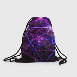 Рюкзак-мешок Triangle space - Neon - Geometry, цвет: 3D-принт