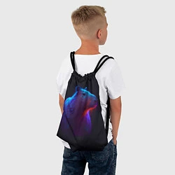Рюкзак-мешок Неоновая капибара на чёрном фоне, цвет: 3D-принт — фото 2