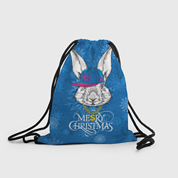 Рюкзак-мешок Merry Christmas, rabbit in cap, цвет: 3D-принт