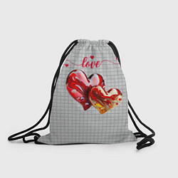 Рюкзак-мешок Love - сердечки, цвет: 3D-принт