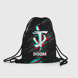 Рюкзак-мешок Doom в стиле glitch и баги графики на темном фоне, цвет: 3D-принт