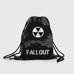 Рюкзак-мешок Fallout glitch на темном фоне: символ, надпись, цвет: 3D-принт