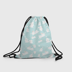 Рюкзак-мешок Паттерн из белых зайчиков, цвет: 3D-принт