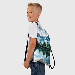 Рюкзак-мешок Горный пейзаж акварелью, цвет: 3D-принт — фото 2