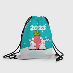 Рюкзак-мешок Зайчики с большой морковкой 2023, цвет: 3D-принт