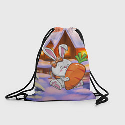 Рюкзак-мешок Зайчик с большой морковью, цвет: 3D-принт