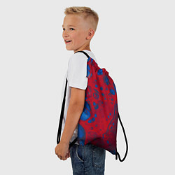Рюкзак-мешок Красно-синие разводы, цвет: 3D-принт — фото 2